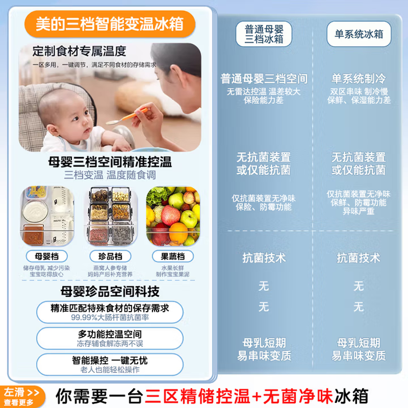 Midea 531 cross-door refrigerator four-door household dual-system dual-cycle first-level energy efficiency air-cooled frost-free refrigerator with full clean and fresh-keeping technology (supports Hongmeng Zhilian) Cangqiong Gray