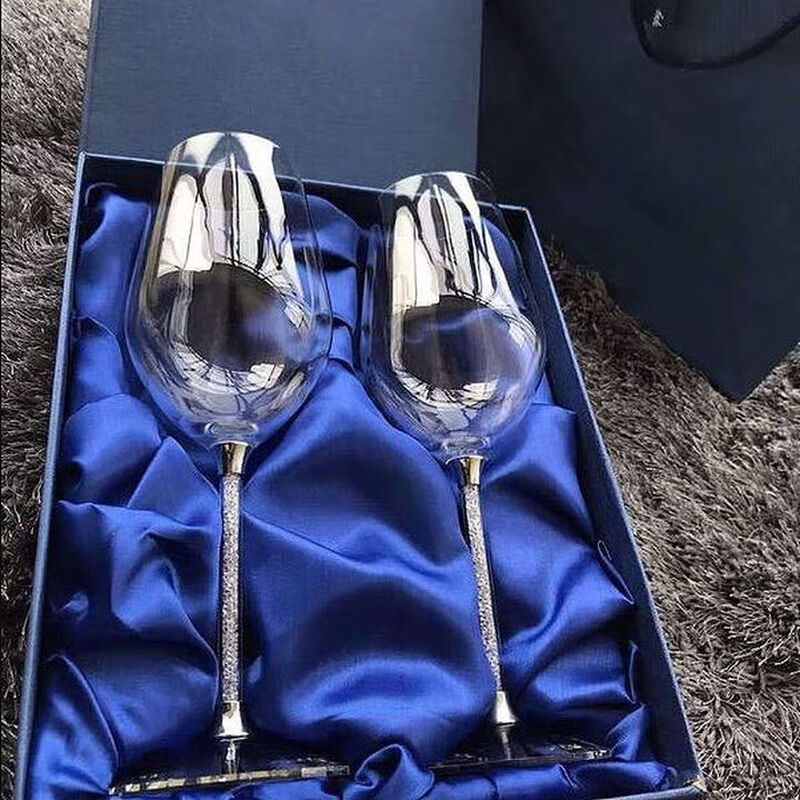 Swarovski red wine glass red wine glass set home crystal diamond wine glass tall foot 470ml (two simple packs