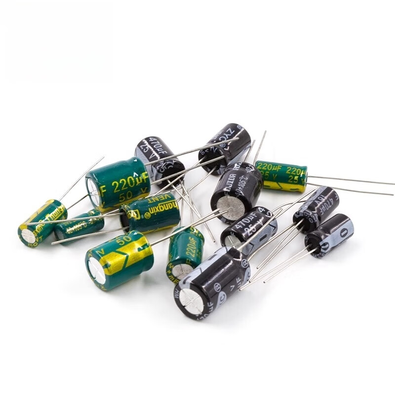 Dengshitang direct plug aluminum electrolytic capacitor components 10/16/25V/35v/50/10/47/100/220/1000uf direct plug electrolytic capacitor 25V 100UF 6*11mm10 pieces