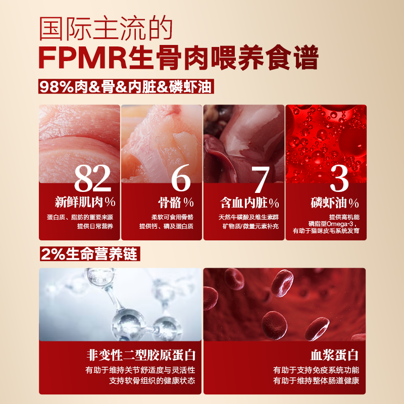 Fregate FPMR raw bone and meat krill oil full price kitten staple food meal pack mixed flavors 300g*6 boxes