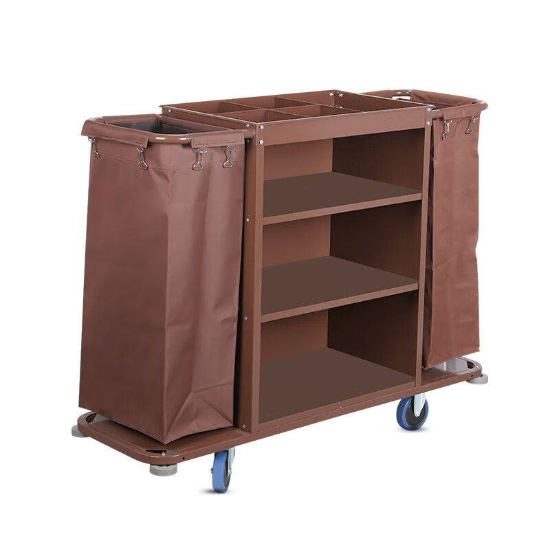 Multifunctional hotel linen cart bag cleaning trolley cleaning work cart room service cleaning (bilateral model) tile silent wheel
