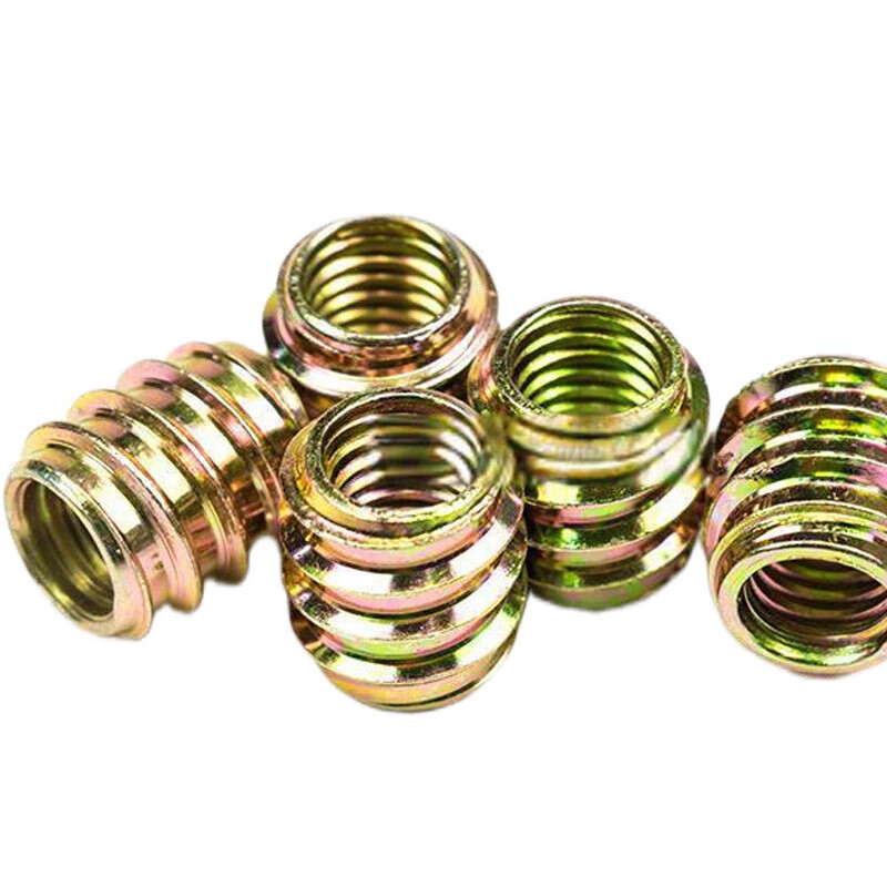 Yingtang through hole internal and external thread nut straight through internal and external thread nut M4M5M6M8 internal thread double pass furniture nut embedded nut M6*10 (100 pieces)