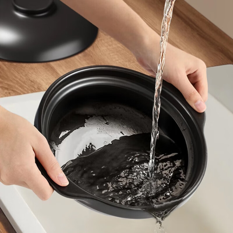 Jiwu Forest Claypot Rice, Yellow Braised Chicken, Ceramic Soup and Stew Casserole, Wide Mouth Casserole, High Temperature Resistant, Dry Burning, No Crack, 2.5L