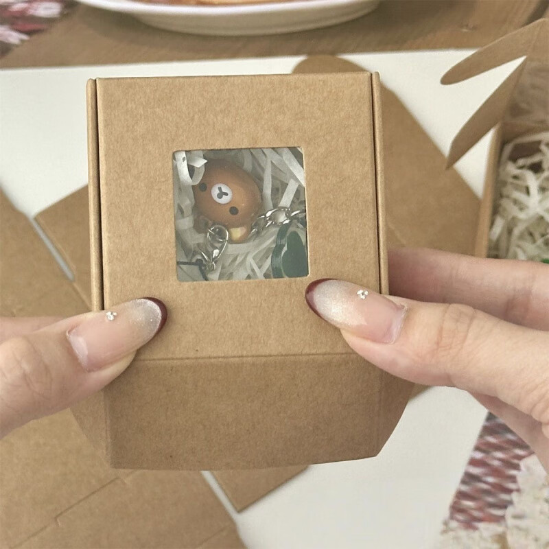 Ins style brown window mini airplane box gift shipping packaging material high-looking gift packaging carton brown small window airplane box 10 pieces_6.5*6.5*3cm