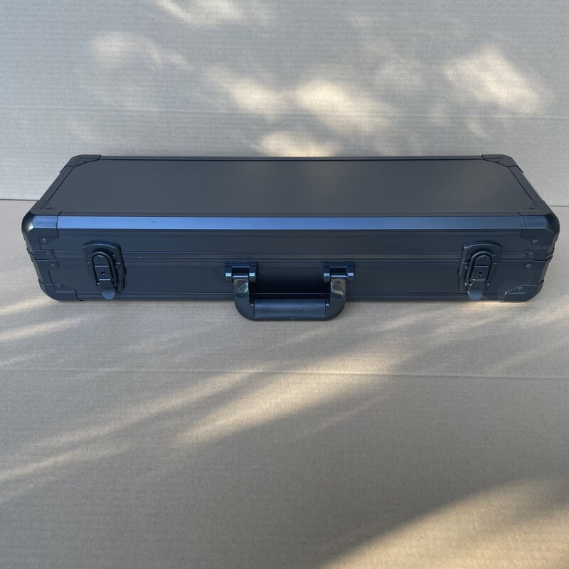 An Junsheng Aluminum alloy box portable suitcase instrument box equipment box tool box glove box accessories box long box This model does not support customization Black 62.5*18.5*11 cutting cotton