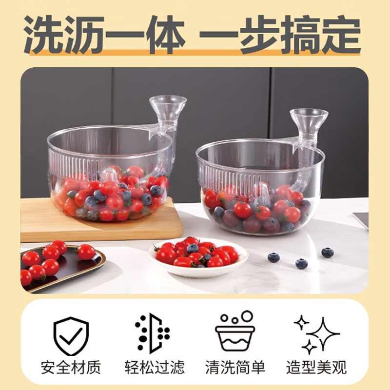 Axco fruit automatic cleaning drain basket transparent snail drain basket dishwasher filter basket household kitchen water filter artifact main picture transparent model-1 pack hand-free cleaning