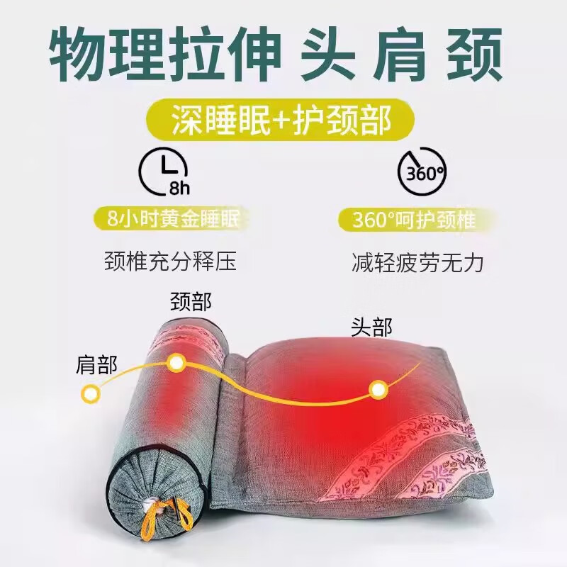 Hearing Time Mugwort Pillow Cervical Spine Sleeping Special One-piece Removable Mugwort Pillow Core Home Moxibustion Pillow Sleep Linen Ribbon