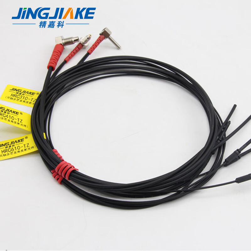Yue Changsheng coaxial multi-core diffuse reflection fiber M3M4M6 elbow 90 degree L-shaped right angle fiber amplifier probe sensor HRC610-TZ (reflective M6 thread length 1 meter)