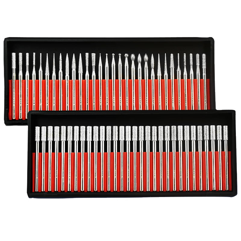 Yue Changsheng diamond grinding head alloy grinding head jade emery grinding head 3MM rod engraving head grinding needle diamond set 3 handles imported cylinder 8MMA80 (30 pieces)