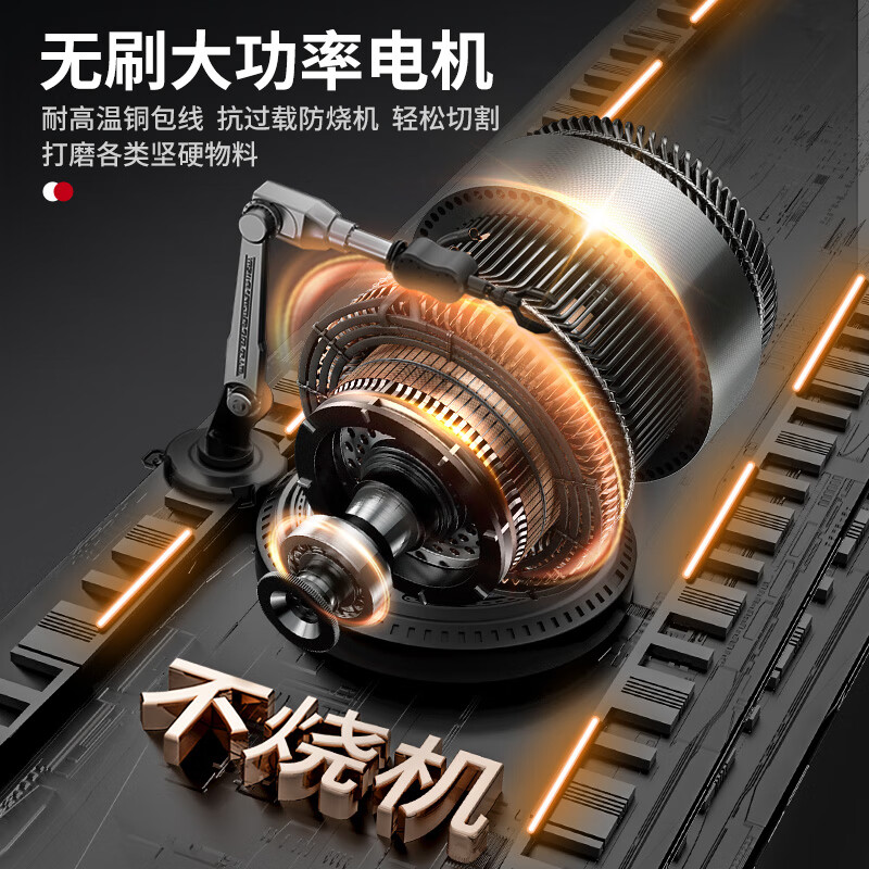 Xinggu angle grinder, cutting machine, polishing machine, household lithium battery 100-type hand grinder, grinder, multi-function polisher, 10-cell dual battery | brushless motor | long-lasting battery life