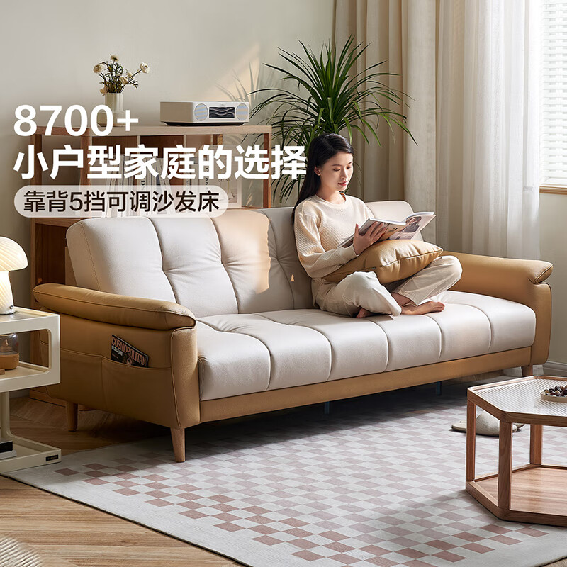 Quanyou Home Modern Simple Fabric Sofa Bed One-Purpose Two-Purpose Inline Folding Sofa Living Room Home 111116