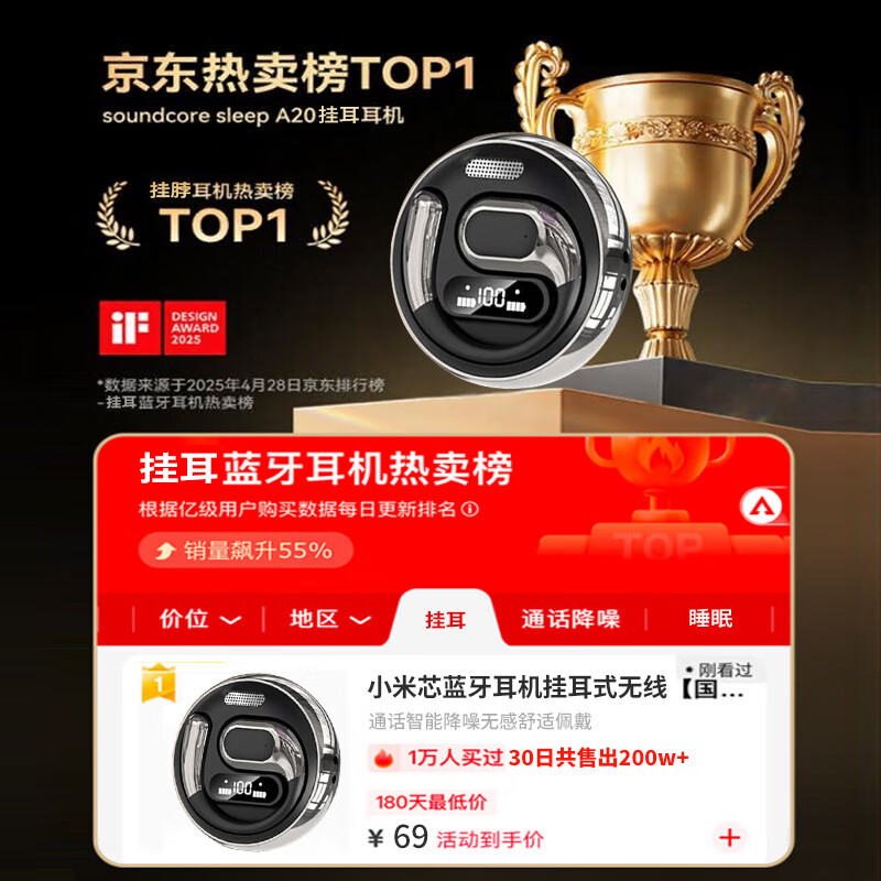 Xiaomi Core Bluetooth Headset Ear-mounted Wireless 2025 New Huaqiangbei AI Intelligent Noise Reduction No Feeling Comfortable to Wear High Definition Lossless Sound Quality Ultra Long Battery Esports Gaming Low Latency Piano Black HiFi Sound Quality + Intelligent Noise Reduction + No Feeling Delay