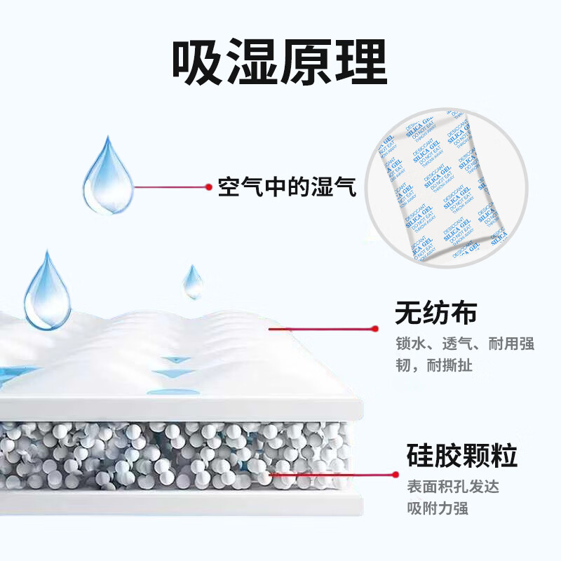 Beifute big bag desiccant hygroscopic transparent silica particles beads electronic products industrial metal machinery equipment warehouse clothing luggage moisture-proof agent 100g 10 packs