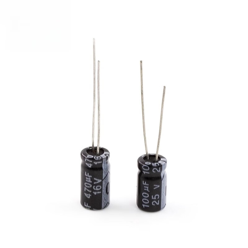 Dengshitang direct plug aluminum electrolytic capacitor components 10/16/25V/35v/50/10/47/100/220/1000uf direct plug electrolytic capacitor 25V 100UF 6*11mm10 pieces