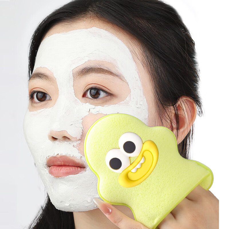 OEING glove-type thickened and enlarged Japanese foaming facial cleansing sponge, soft and clean, does not hurt the face, sponge foaming bath, 1 super soft cyan + 1 regular blue