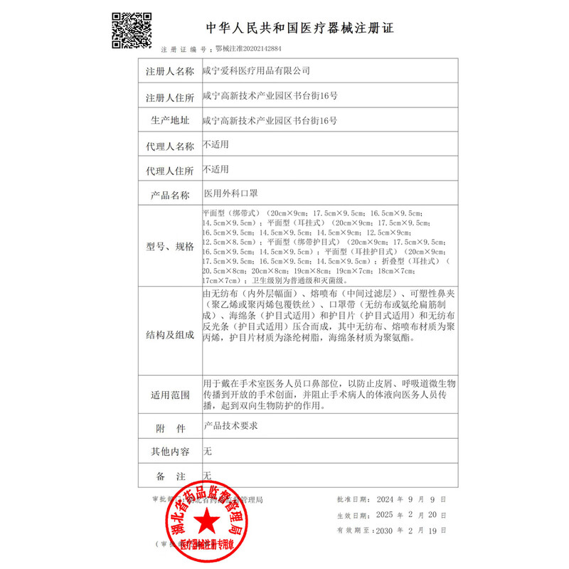 Yimaide masks are individually packaged, one bag, medical surgical sterilization grade, winter disposable, adult blue, ear-less