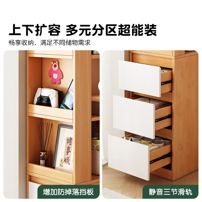 Gujia Home Corner Bookcase Storage Cabinet Integrated Wall Crack Corner Cabinet Bookshelf Storage Rack Corner Cabinet Corner Cabinet Side Cabinet Installation Included Walnut Color 40*50*160