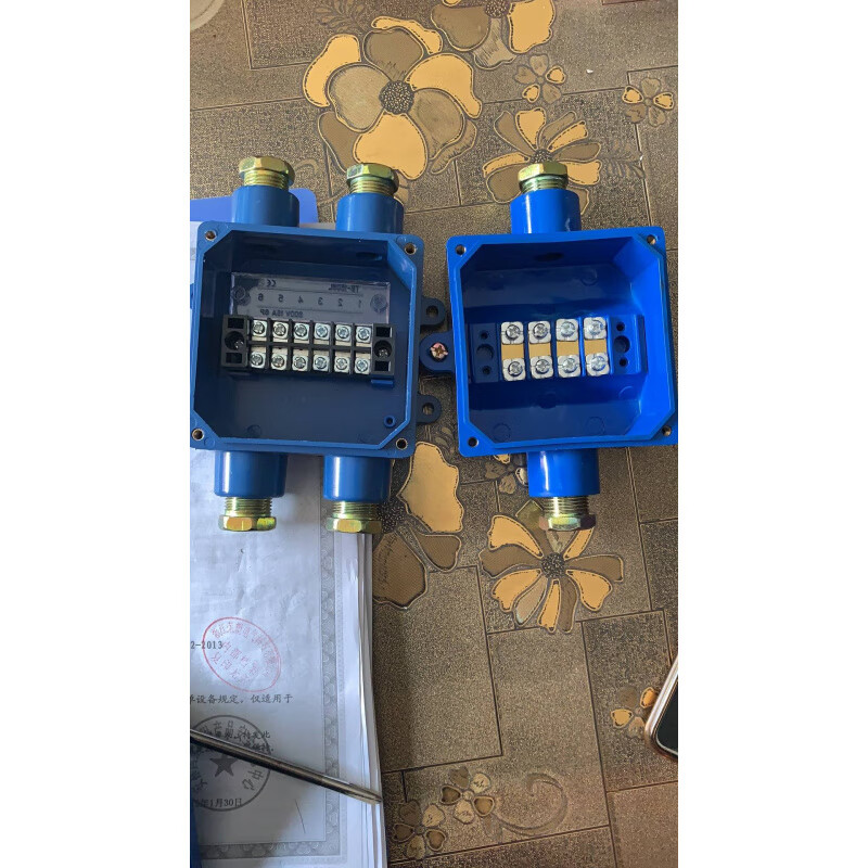 JHH-3 mine intrinsically safe circuit junction box 2-way 4-way mine tunnel wire and cable connection junction box dark blue JHH-2 way