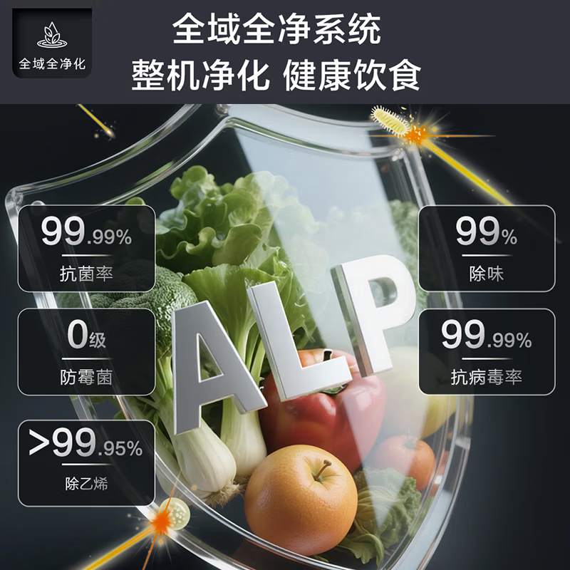 Haier's new product debut 549-liter dual-system ice-making refrigerator with four-door cross-section, first-class energy efficiency, energy-saving, air-cooled, frost-free household ALP ultra-clean system, large capacity subsidy of 20%, 549-liter dual system + ALP ultra-clean five-effect in-one + with ice making