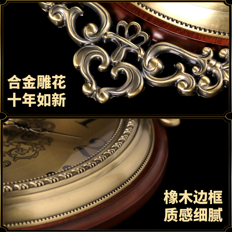 ZUNELL American retro wall clock living room 2026 new light luxury high-end wall clock French European style wall clock high-end Roman numeral style