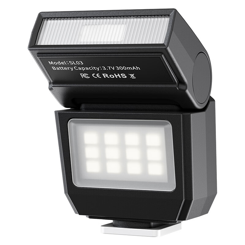 Ulanzi Ulanzi SL03/02 Firefly mini flash small flip-up hot shoe interface universal camera top small square convenient outdoor photography always bright fill light SL03 white丨90 folding丨with always bright fill light