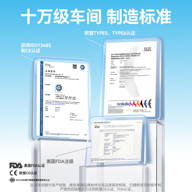 Yimaide masks are individually packaged, one bag, medical surgical sterilization grade, winter disposable, adult blue, ear-less