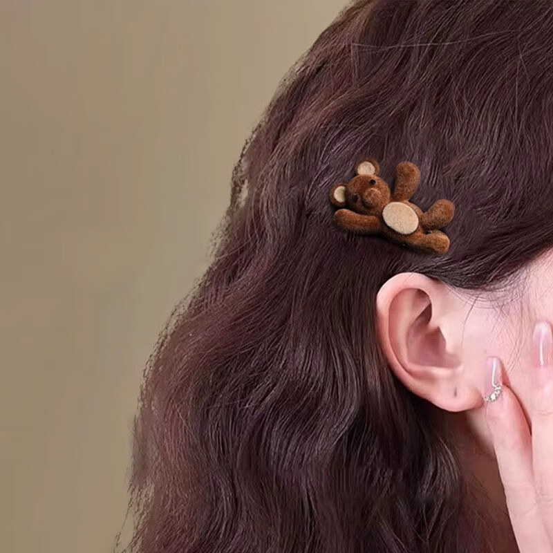 MKING PRETTY Ruth's same style cute beckoning bear side clip exquisite hair clip bangs side clip Christmas gift one-word clip headdress