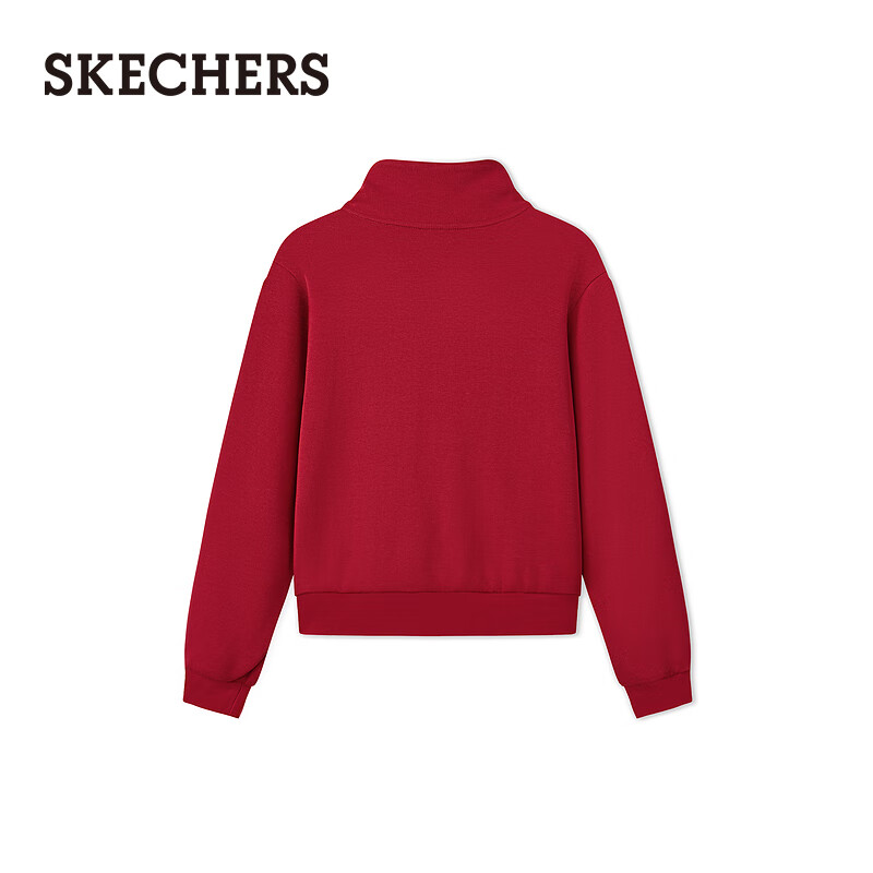 Skechers New Year's gift knitted pullover sweatshirt for women 2025 winter new long-sleeved jacket casual sportswear L425W012