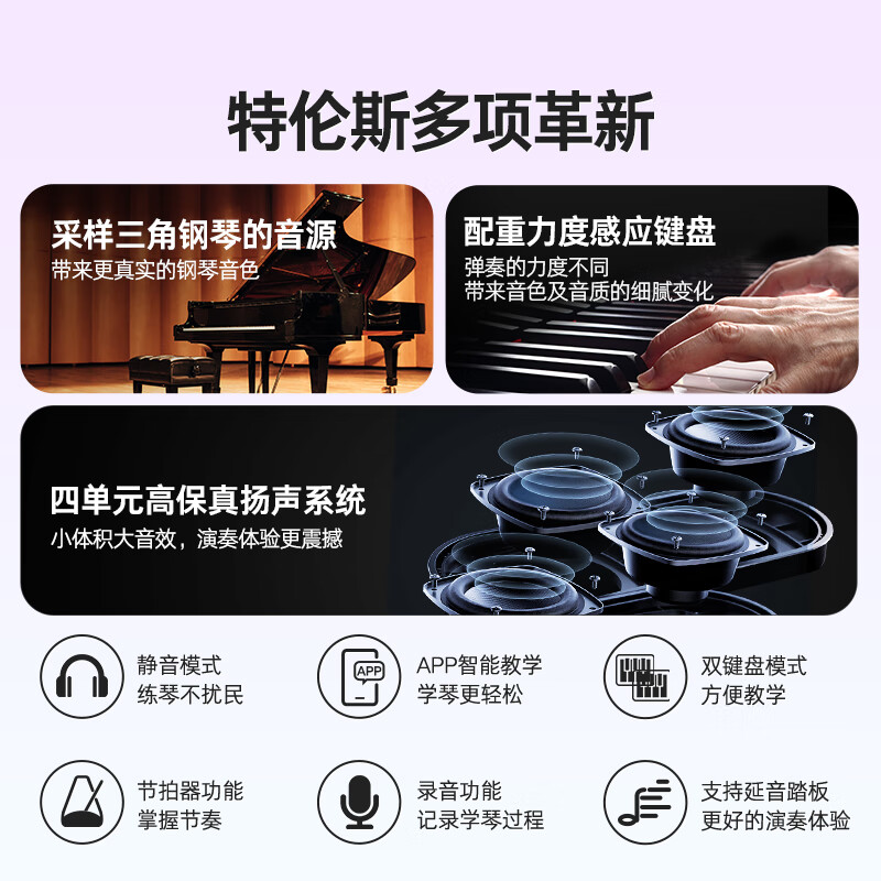 Terrence Electronic Piano 88 Keys Intelligent Folding Piano for Adults and Children X61A/V20 Hand-rolled Piano Keyboard Instrument V20 Fashion White + Special Piano Bag