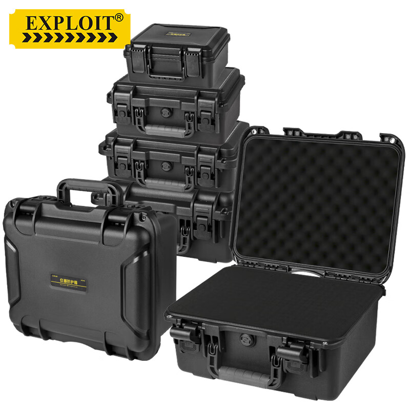 EXPLOIT waterproof instrument case equipment safety protection box industrial grade thickened waterproof tool box suitcase inner size 435*340*180
