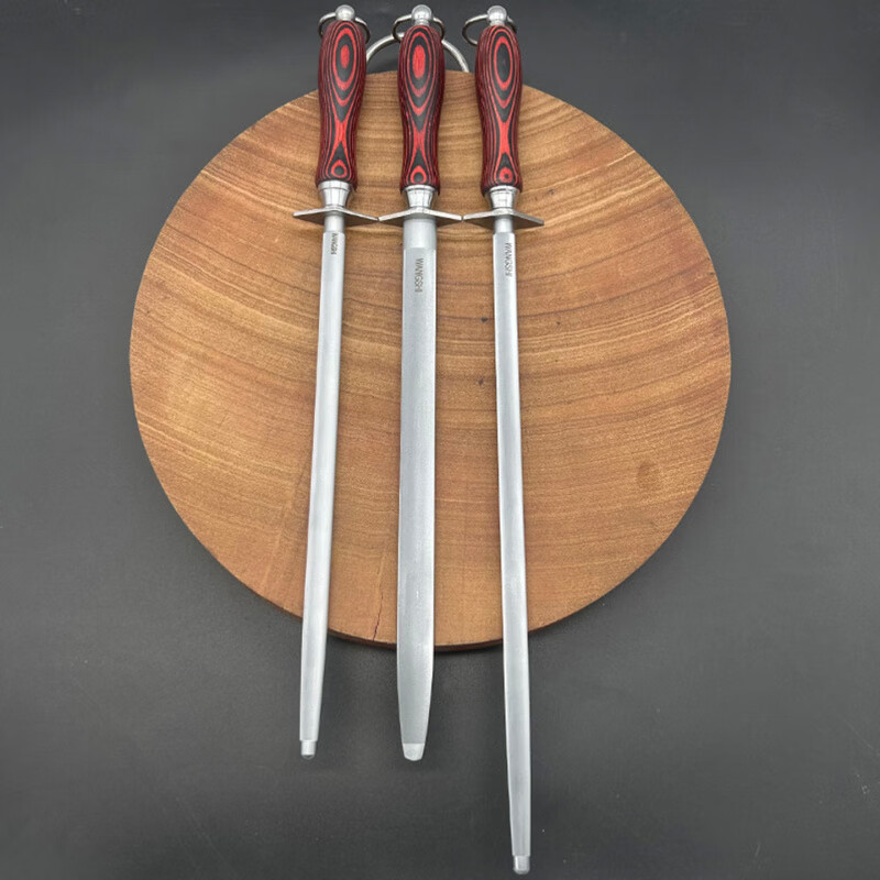 Sanqihu knife sharpening stick 10000 silk German imported steel rosewood sharpening stick for slaughtering special fine grain sharpening stick high hardness burgundy rosewood 14 inch extended version