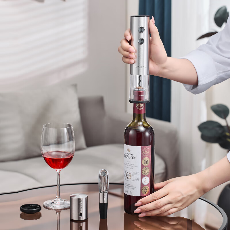 Circle Joy Electric Wine Bottle Opener Stainless Steel Rechargeable Automatic Wine Opener Household Wine Opener 5-in-1 Set