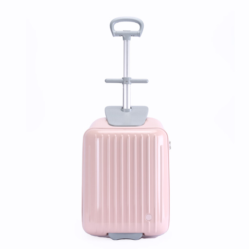 POINT KID children's stroller suitcase, sit and ride suitcase, 20-inch trolley suitcase, boys and girls boarding suitcase, pink 20 inches