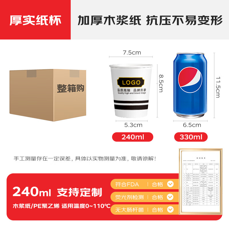 Yihao paper cups are custom-printed with logo, disposable cups are custom-made, food-grade coffee cups are custom-made, thickened water cups are custom-made with printing