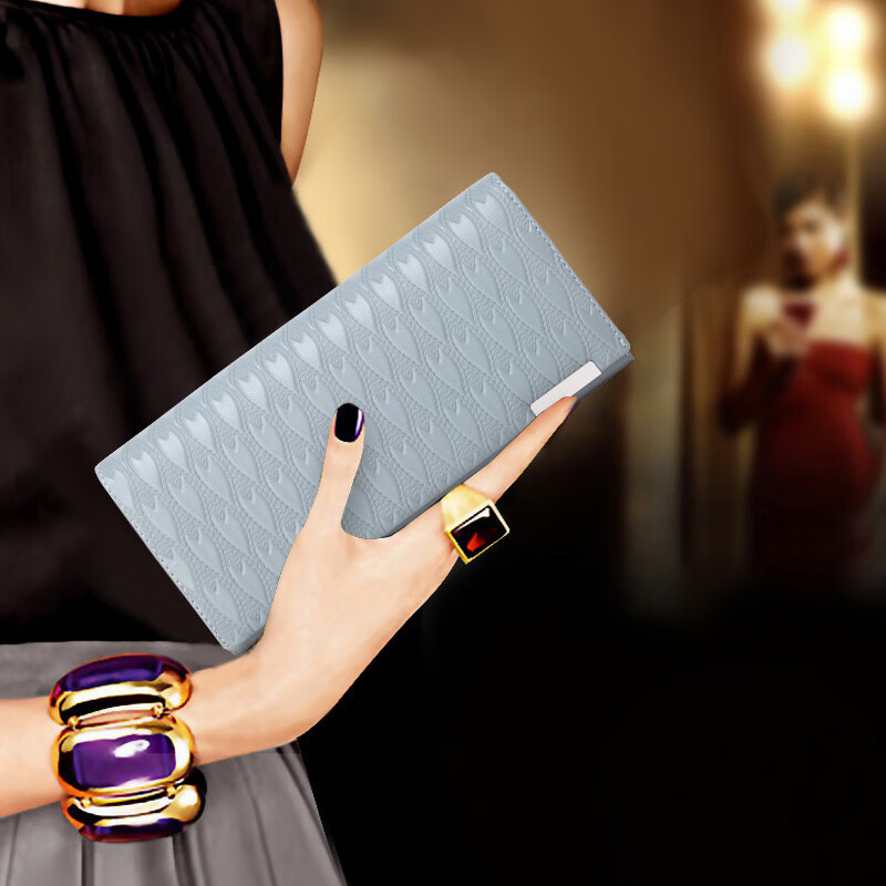 Kangaroo long hand wallet for women 2025 new genuine leather large-capacity folding wallet for mobile phones, fashionable and youthful style, yellow, no specifications