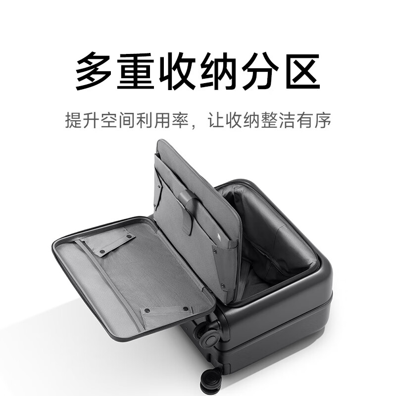 95% new Mijia Xiaomi suitcase 18-inch trolley case for men and women large-capacity business trip suitcase front opening password box dark gray silver