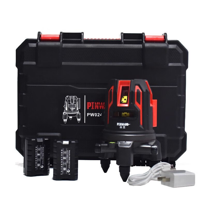 The new Pinwang level with strong light green light and high-precision thin line laser can be used indoors and outdoors with infrared 2/3/5 lines. The new Pinwang 5 lines (two batteries and one charger)
