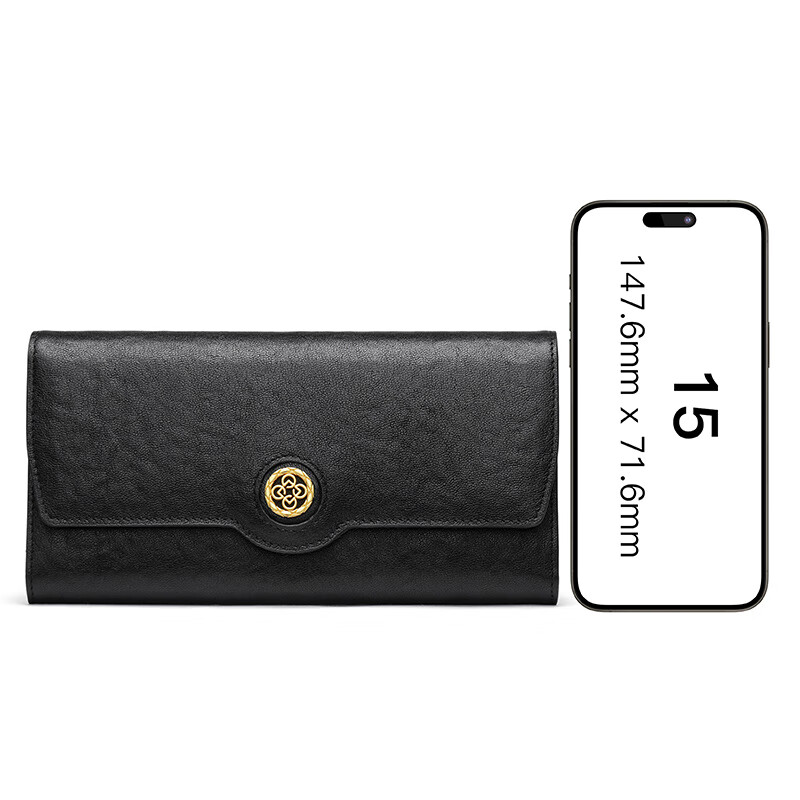 Goldlion Women's Wallet Gift Box Fashionable and Versatile Cow Leather Wallet Valentine's Day Gift Giving