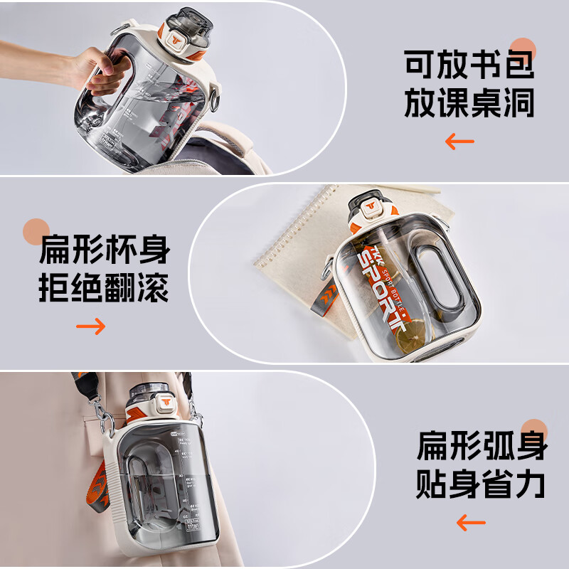 Cica children's water cup large capacity men's and women's tritan ton ton bucket student sports water bottle high temperature resistant big belly cup summer