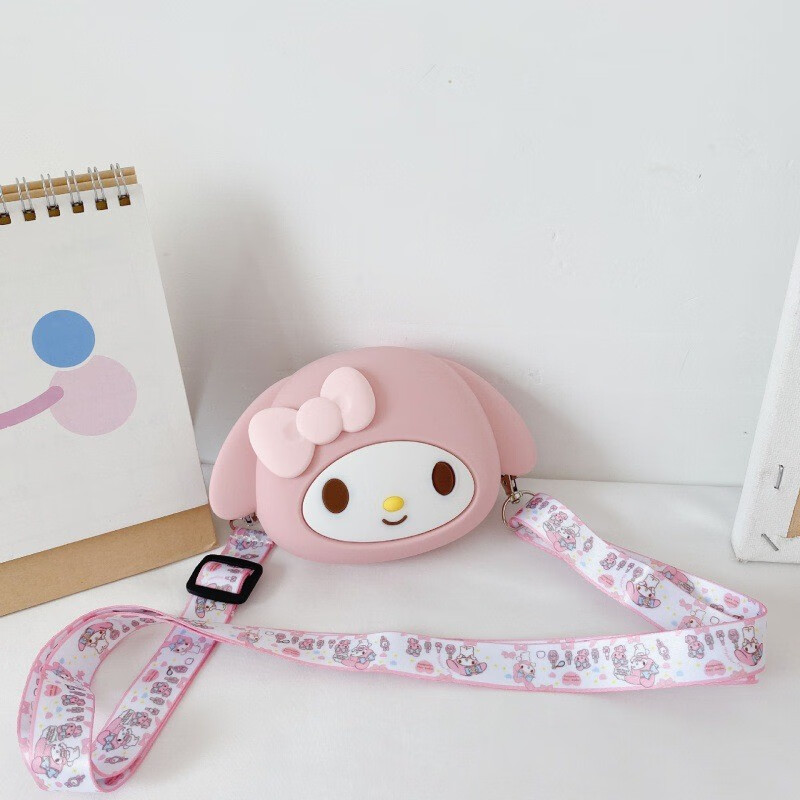 Melody Coin Purse Children's Bag Coin Purse Crossbody Bag Toy Bag Ins Style Cute Cartoon Silicone Full Body Rabbit Purple