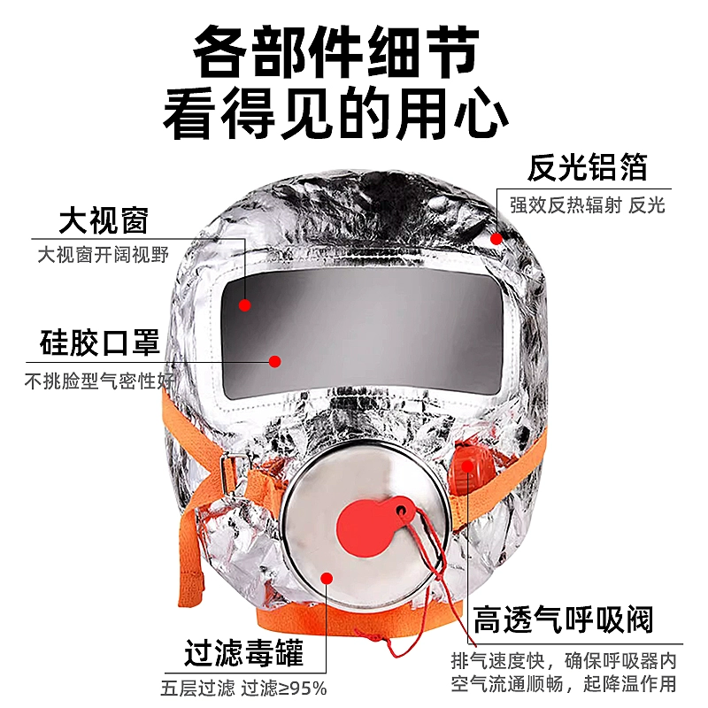 HIKVISION Hikvision fire mask anti-smoke and anti-gas respirator safety emergency fire fire escape filter self-rescue breathing mask TZL30