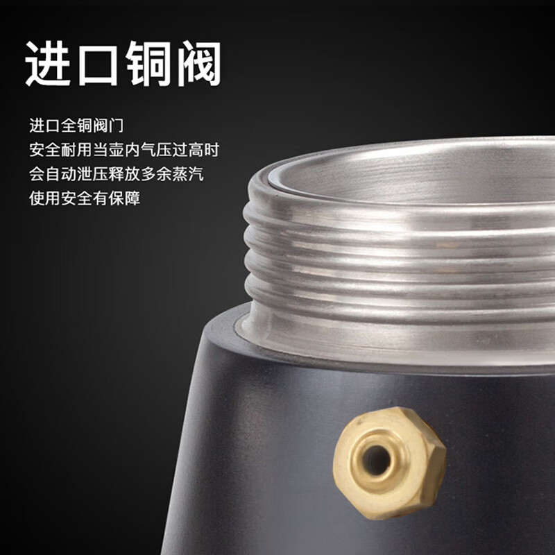 Easyworkz Moka Pot Italian Household 304 Stainless Steel Hand-brewed Coffee Pot Set Induction Stove Heated Espresso Coffee Maker Half Black Model 500ml (Filter Paper Comes with Electric Stove)