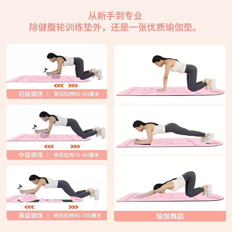 Perfect Abdominal Wheel Special Mat Anti-Slip Silent Position Mat Sports Skipping Rope Silicone Pad Shock Absorbing Sound Insulation Non-Slip Wear Resistant Cool Black Abdominal Wheel-Skipping-Yoga Special Mat 160cm*70cm Thickness 6mm