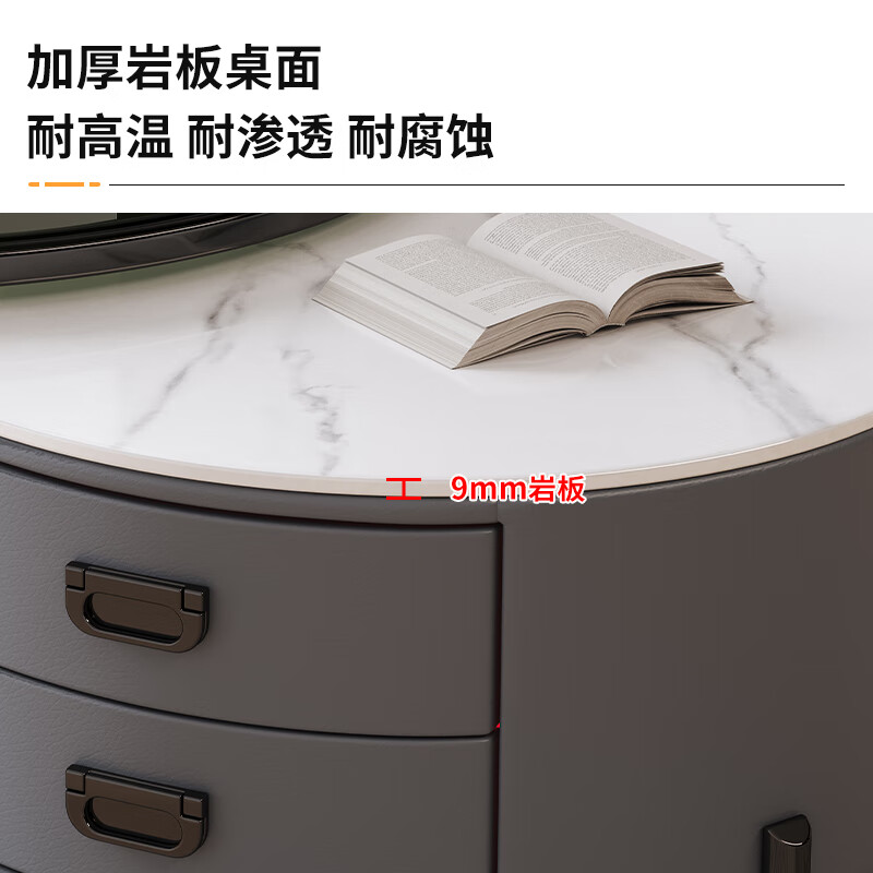 LUOSEN slate retractable coffee table double pole living room size round coffee table table 70 white 60 white