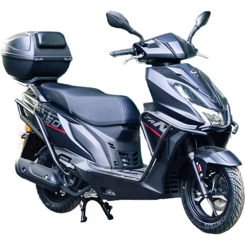 Qianjiang TAN150+ fuel motorcycle, cool pedals, fuel-saving takeaway truck, bumper + trunk, starry night black