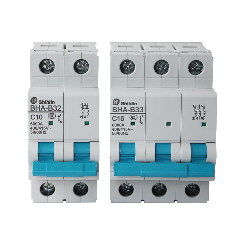 Shihlin small circuit breaker BHA32 C type 6A-63A shihlin air switch original 3P 32A