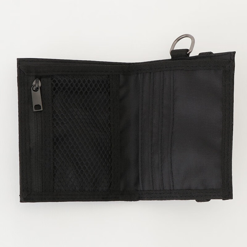 Yuanzu storage bag MUJI Muji Liangpin wallet solid color key card zipper portable coin purse for business trip black - polyester fiber travel wallet about 11*9