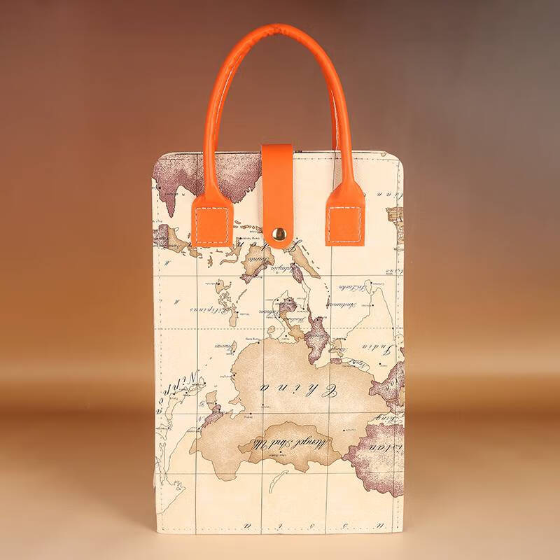 Fantasy red wine handbag double wine bag leather wine box gift box leather box exquisite empty box gift bag gift bag leather orange