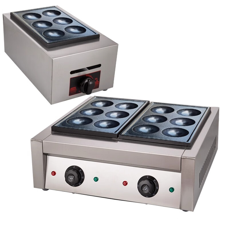 Shi Xishuo Large Hole Double Plate Fish Ball Stove Single Plate Fish Ball Gas Extra Large Takoyaki Octopus Meatball Machine Large Hole Double Plate Electric Fish Ball Stove