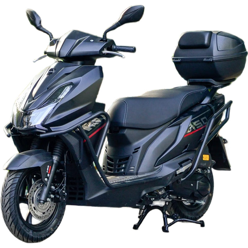 Qianjiang TAN150+ fuel motorcycle, cool pedals, fuel-saving takeaway truck, bumper + trunk, starry night black